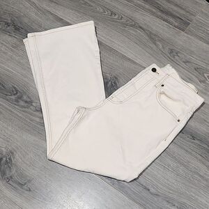 Happy Nature High Rise Cropped Boot Ivory Jeans